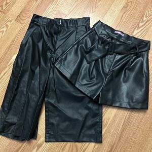 Black Faux Leather Pants and shorts bundle